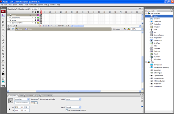 Flash CS3 Interface Screenshot