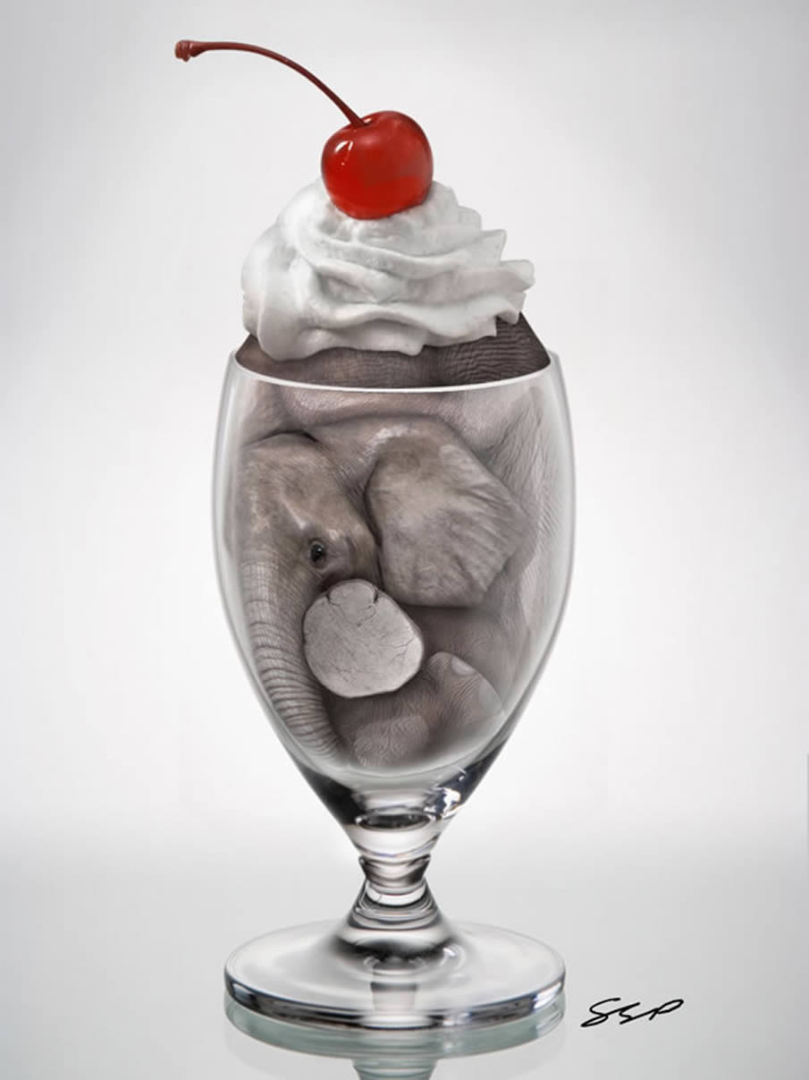 Create an Elephant Sundae Using Photo Manipulation Techniques