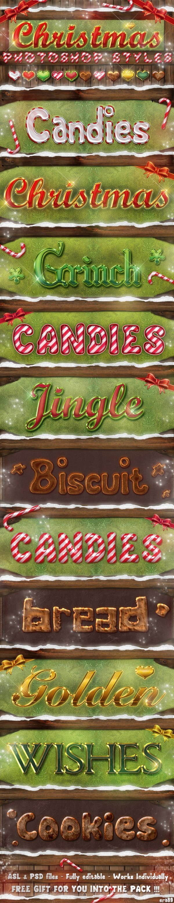 Christmas Photoshop Styles - Text Effects 