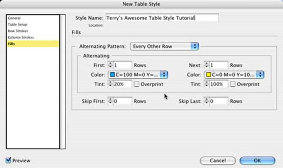 How to stylise your table in Adobe InDesign