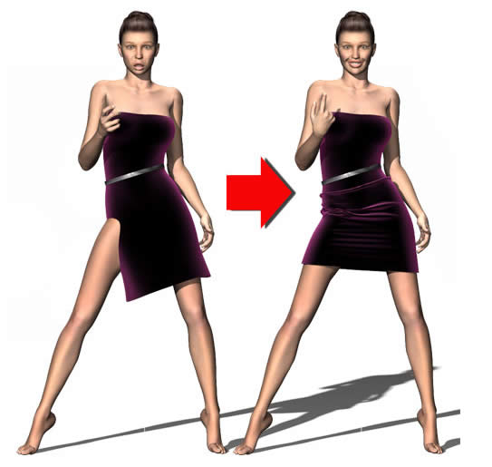 Using Partial Dynamics for Clothing