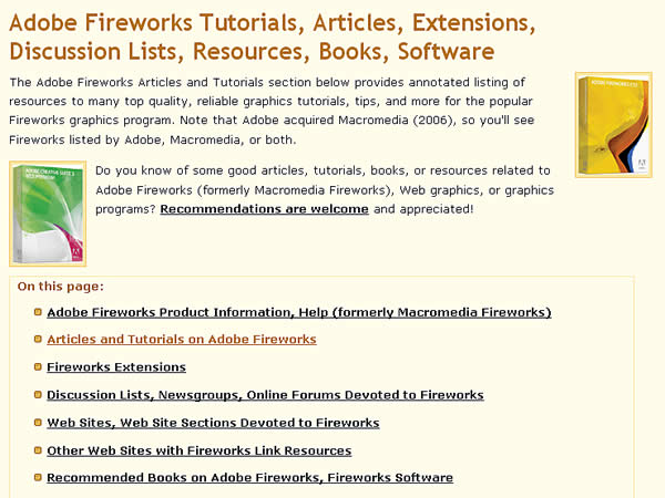 Website Tips Fireworks Section