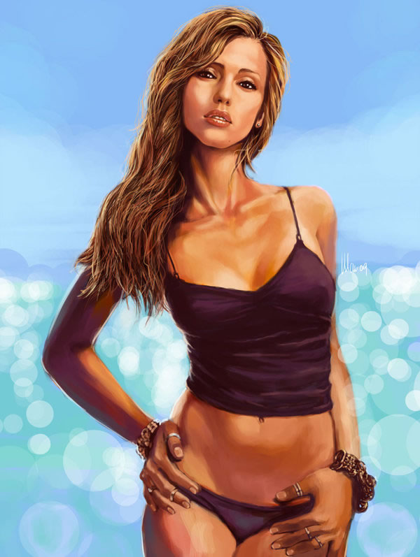 Jessica Alba Drawing. Jessica Alba - Colored Drawing