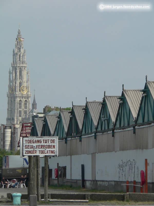 Antwerp Harbour and Cathedral