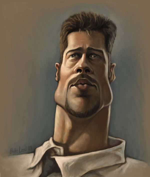 brad pitt caricature. Brad Pitt Caricature