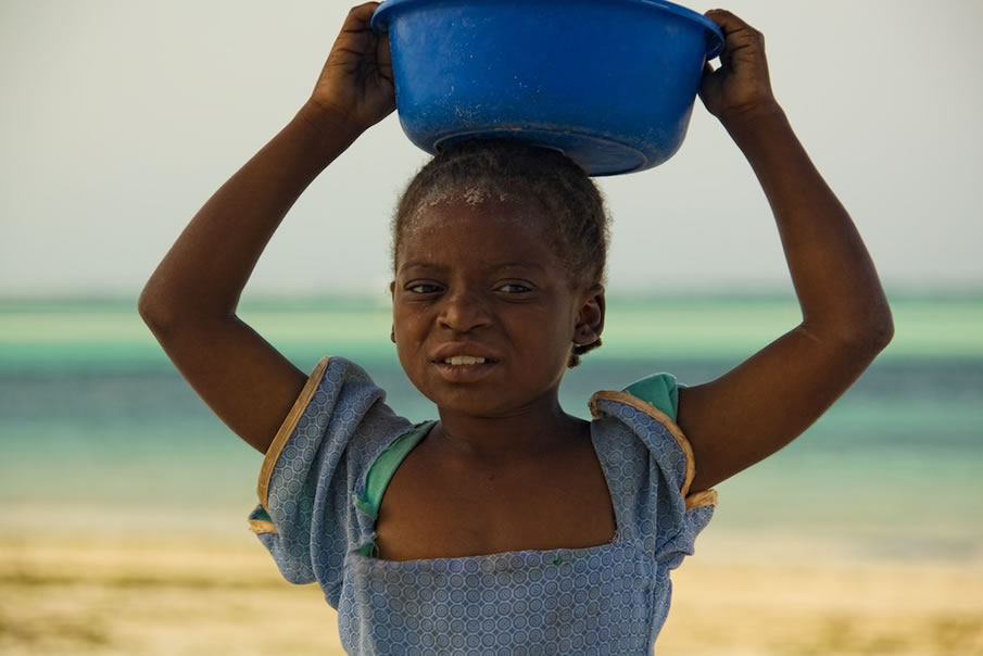 Girl and Blue Bowl