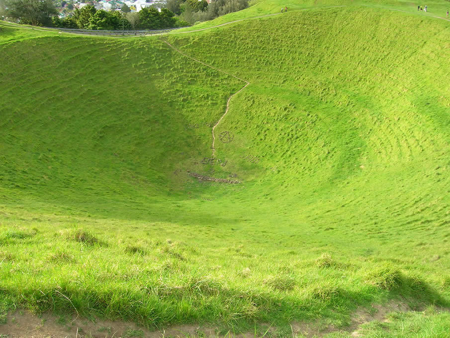 Mount Eden crater in New Zealand