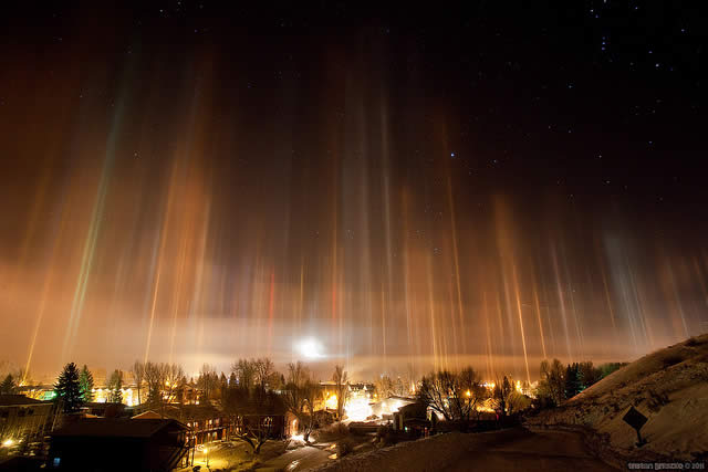 Light Pillars, Jackson WY