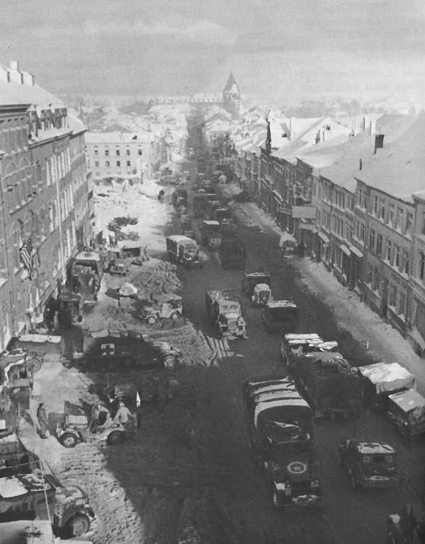 Supplies Moving Through Bastogne