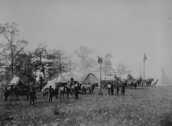 Constructing Telegraph Lines, April 1864