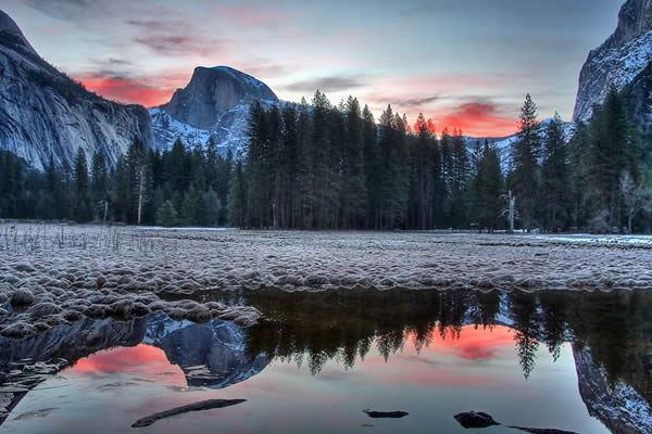 Half Dome Reflection before Sunrise