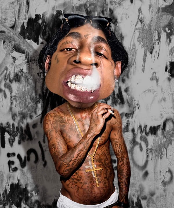 Caricature Study of Lil  Wayne
