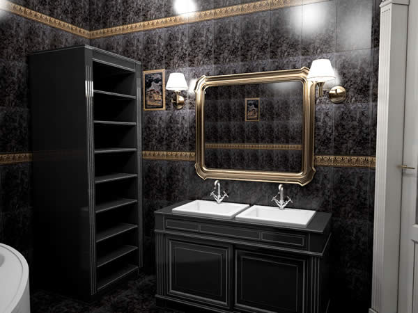 3D Vis 1 Bathroom Black