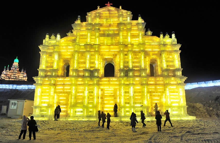 Brightly-lit Ice Sculpture