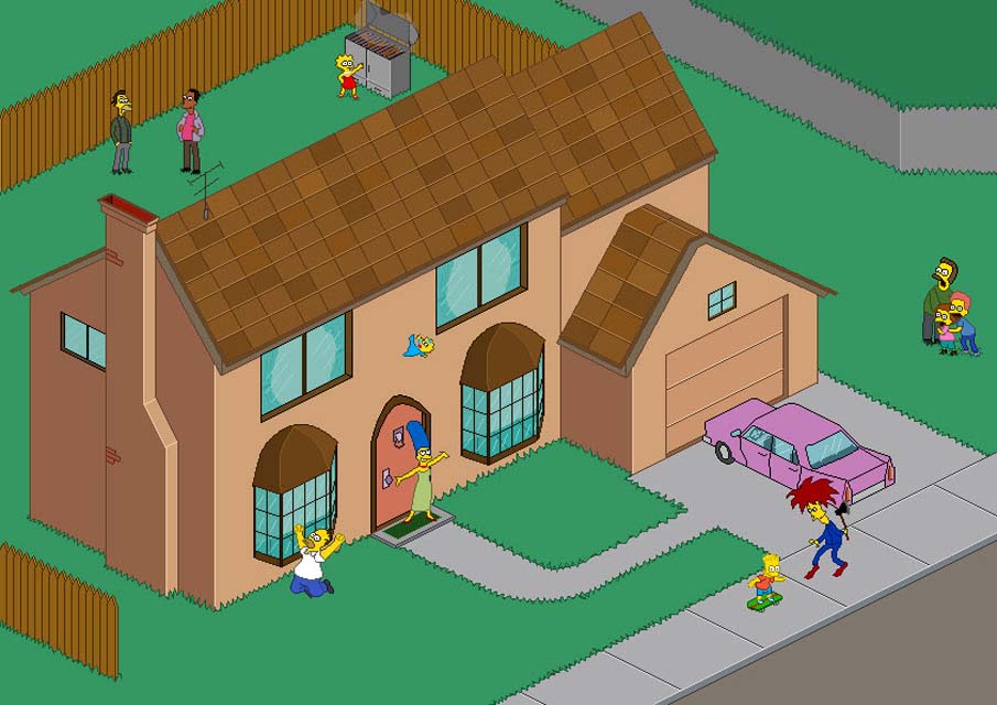 The Simpsons Pixel Scene