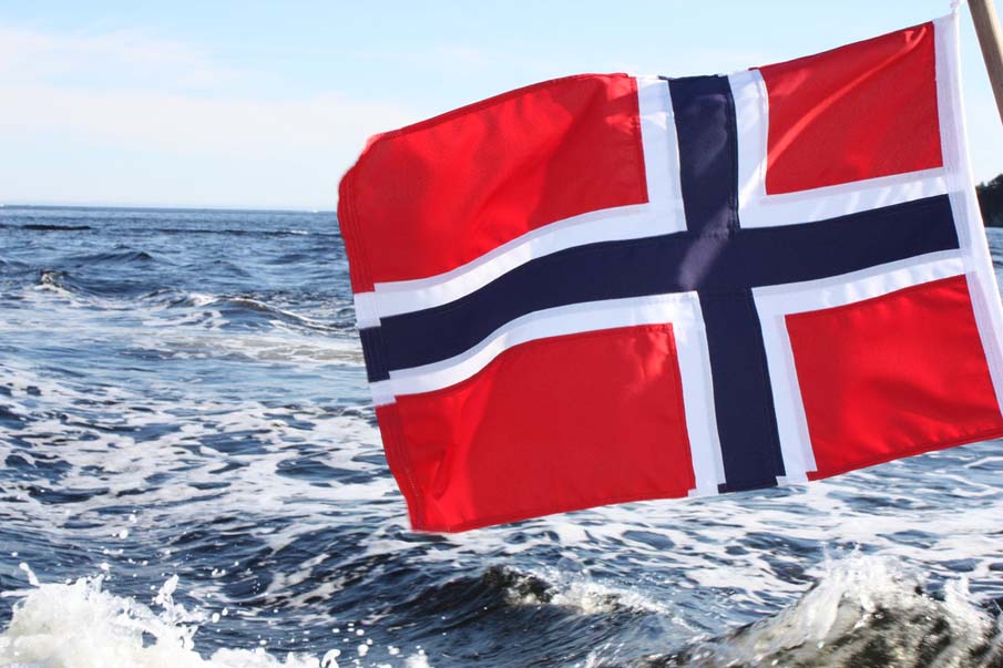 Norwegian Flag at Sea