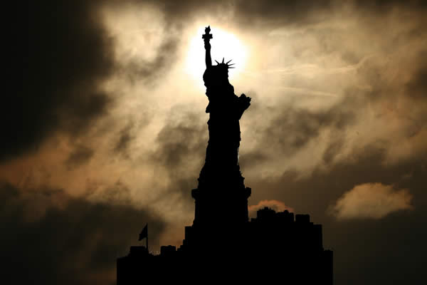 Liberty Sunset Silhouette