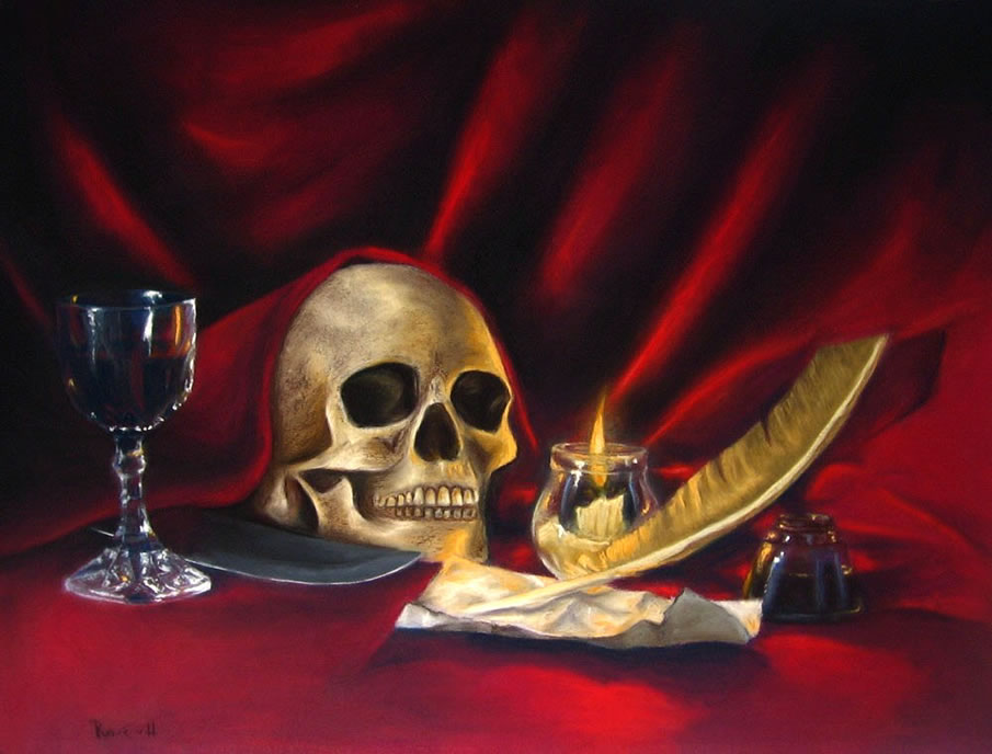 View Still Life Skull Drawing Background