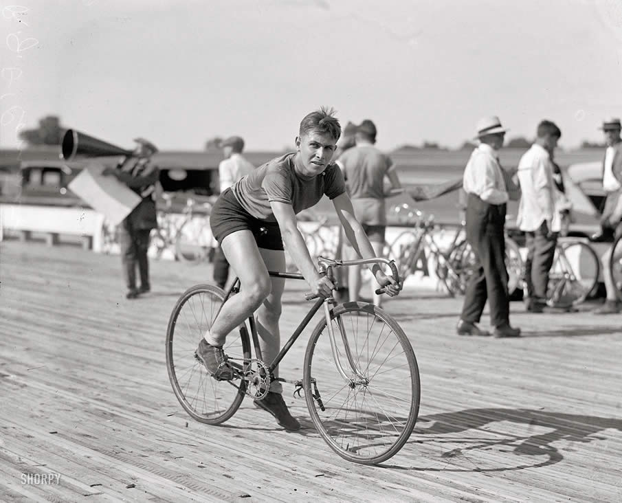 July 18, 1925. Laurel, Maryland. "R.J. OConnor, inter-city championship bicycle races, Laurel Speedway."