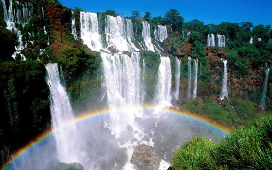 Rainbow Over Waterfalls