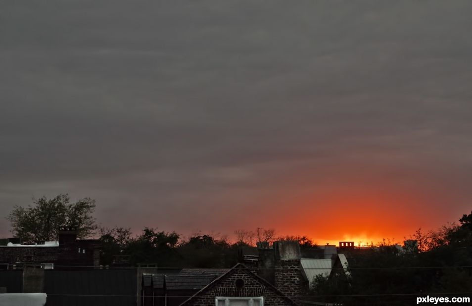 Sunset over the Chimneys