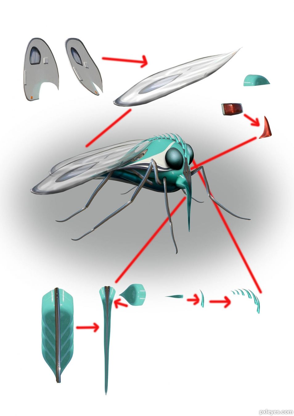 Creation of alien mosquito: Step 3