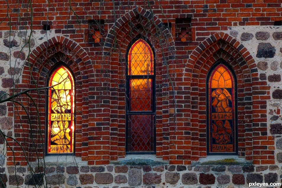 Windows of the St. Firminius Church Doetlingen, Lower Saxonia, Germany