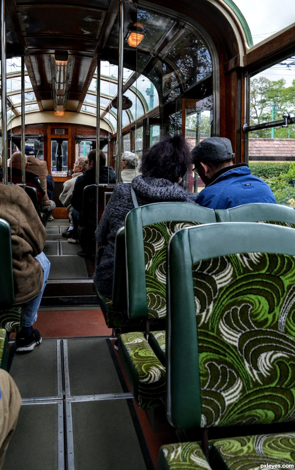 Inside a tram