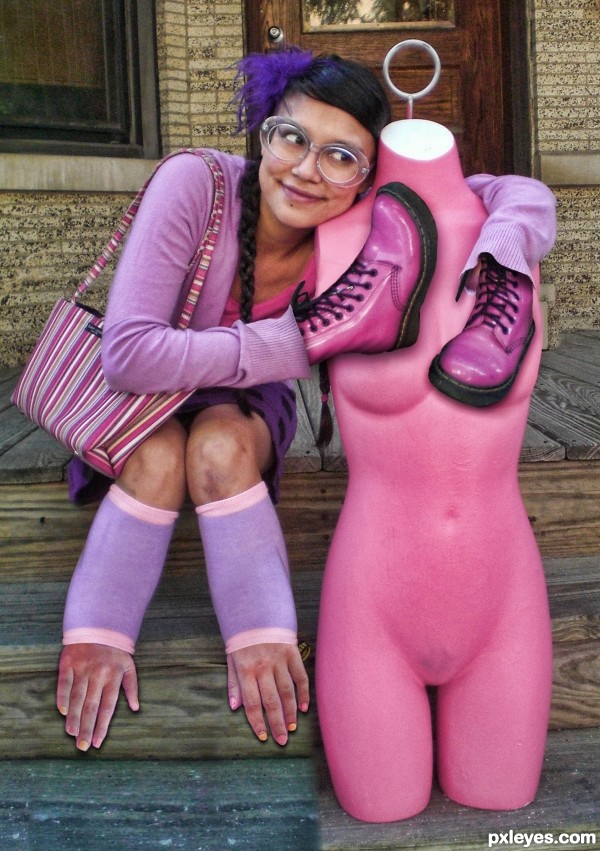 Pepto Bismol Girl with Dress Form