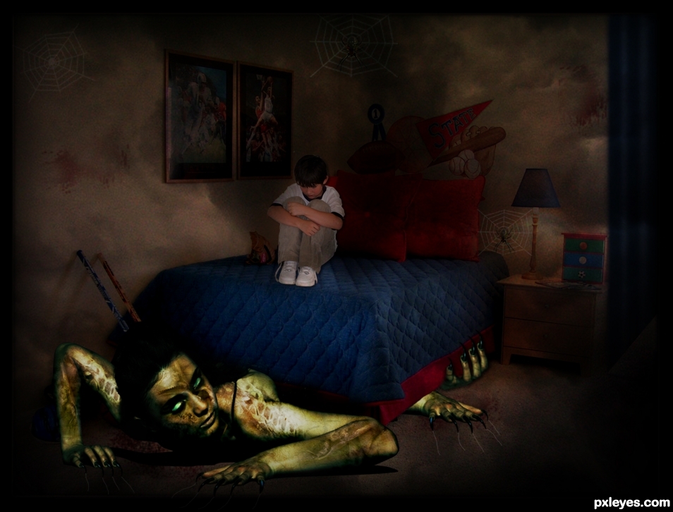 Creation of Zombie under bed: Final Result