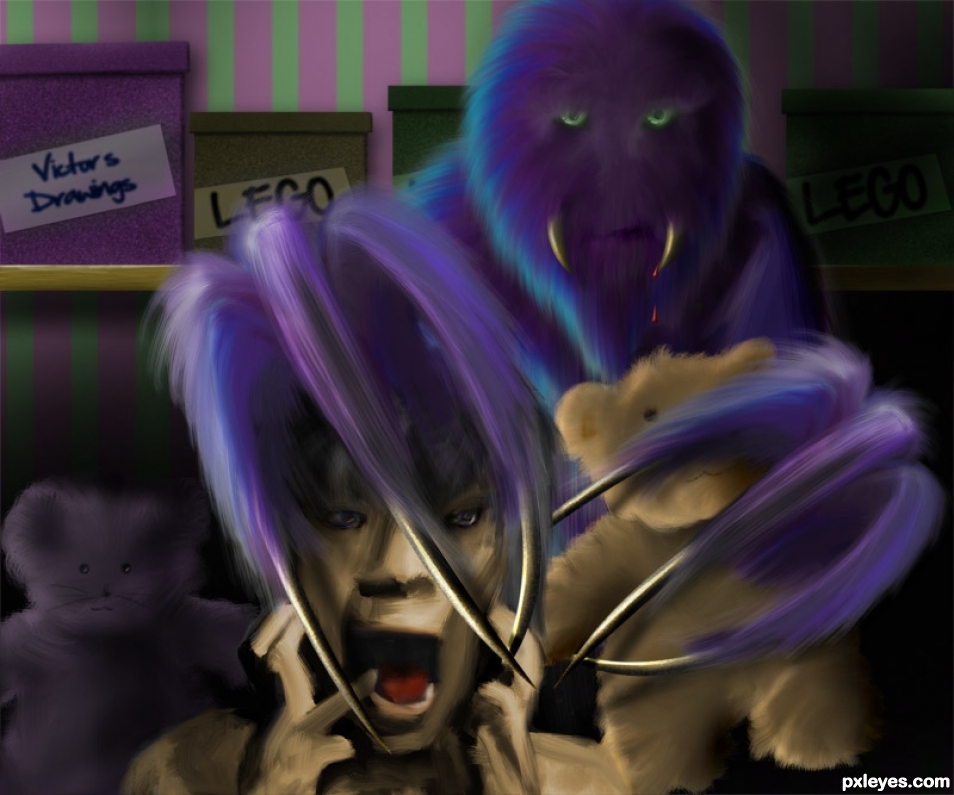 Creation of Purple Hair Monster: Step 8