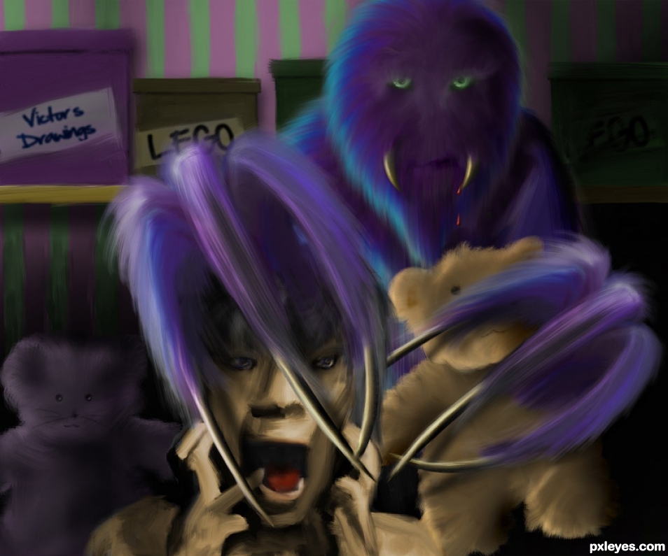 Creation of Purple Hair Monster: Step 9