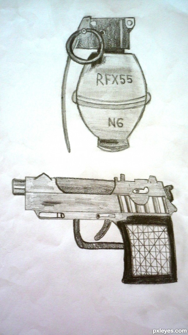 GUN AND GRENADE