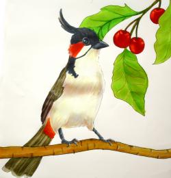 Bird With Cherries