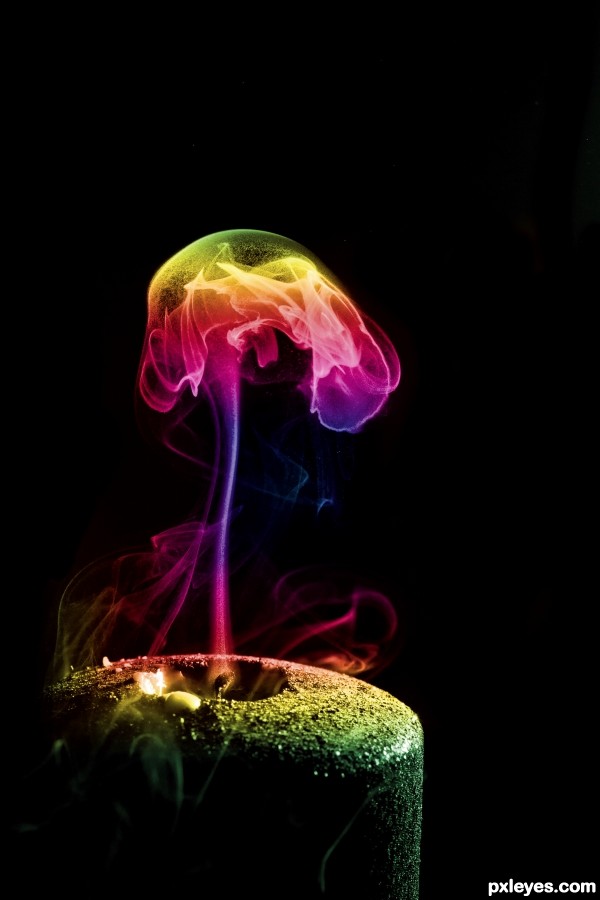 Creation of Coloured smoke: Final Result