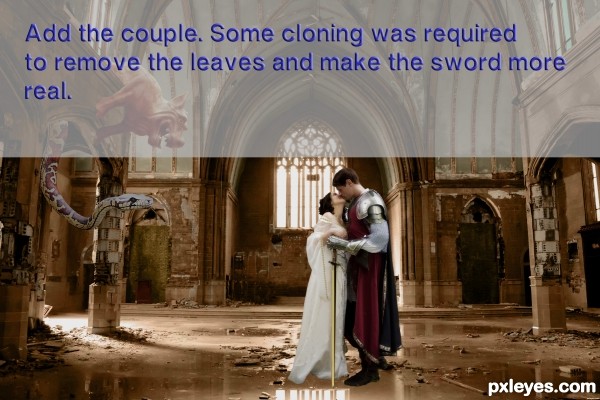 Creation of omnia vincit amor: Step 5