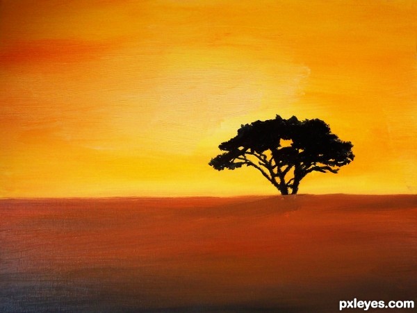 Creation of African Sunset: Final Result