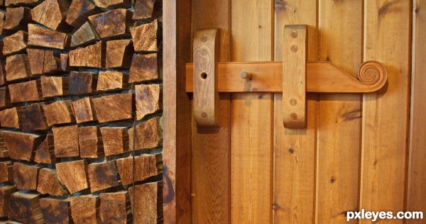 Wooden Door, Wooden Wall