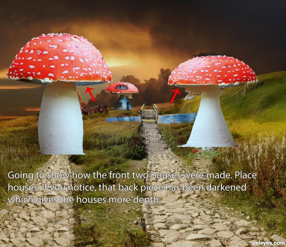 Creation of Mushroom Village: Step 12