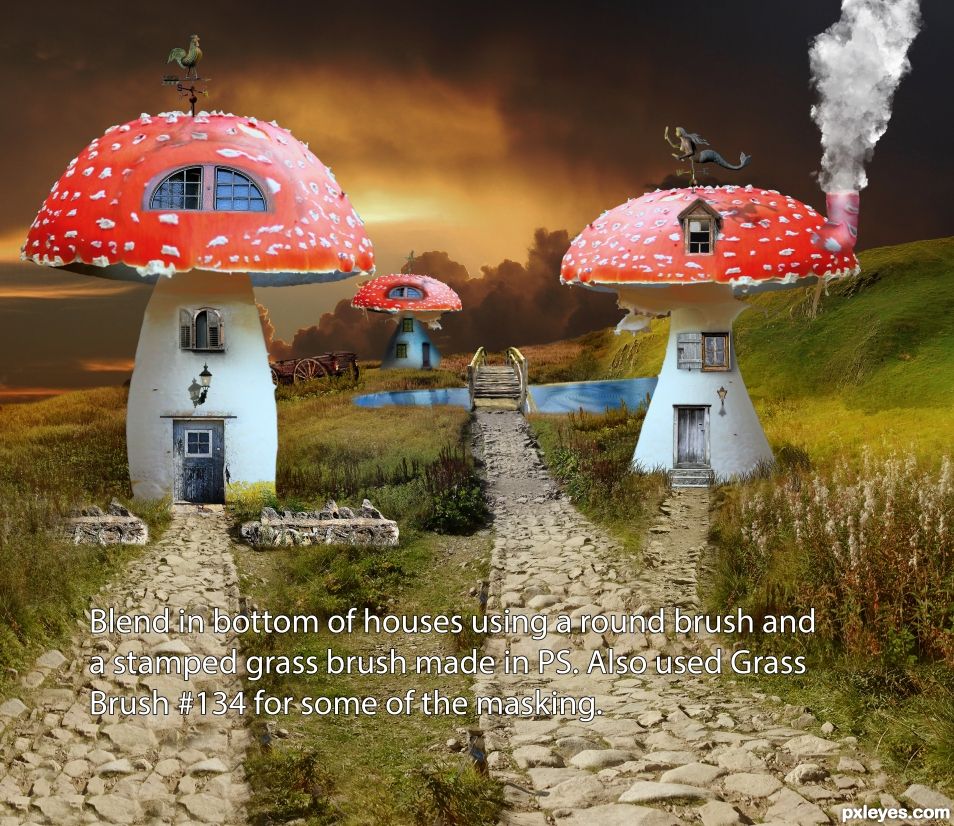 Creation of Mushroom Village: Step 14