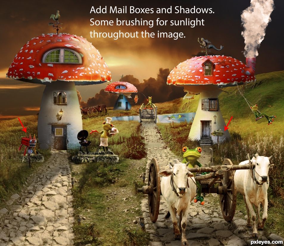 Creation of Mushroom Village: Step 24