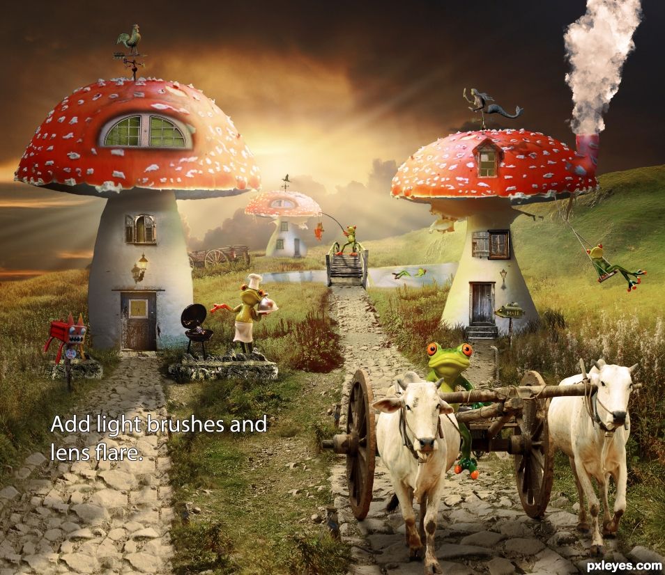 Creation of Mushroom Village: Step 25