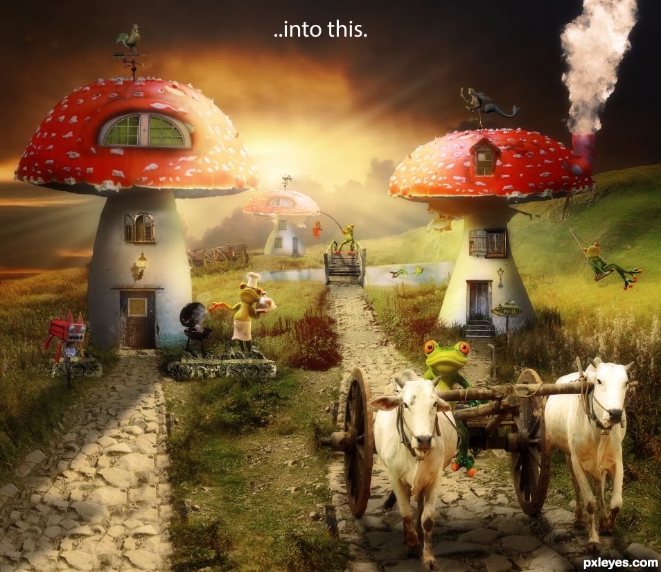 Creation of Mushroom Village: Step 30