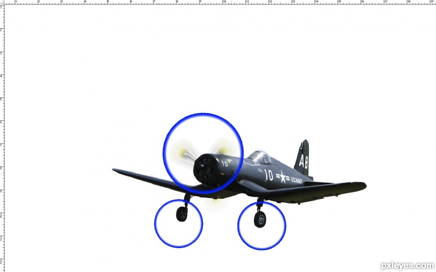 Creation of Vought F4U Corsair Across The Fantail: Step 2