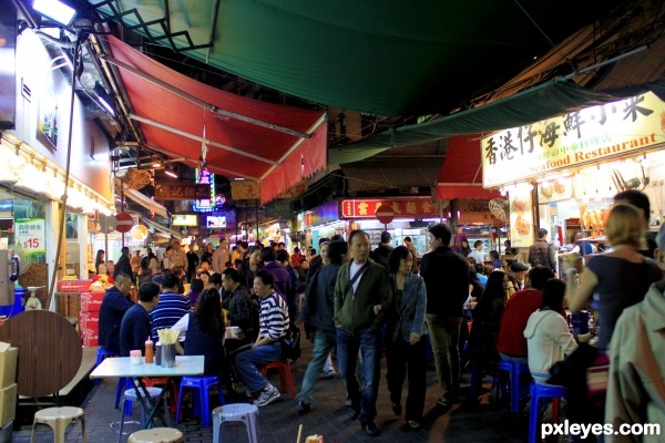 Hong Kong Alley at Night