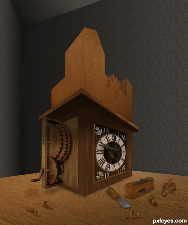 Creation of Ancient Clock Box: Final Result