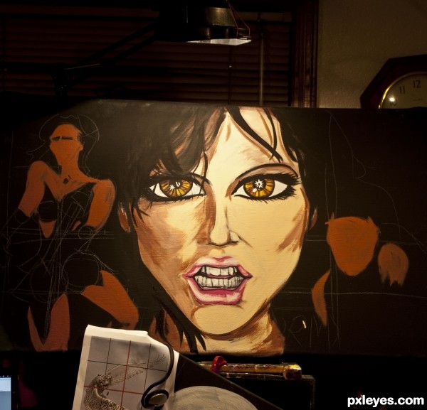 Creation of Lzzy Hale of Halestorm: Manga: Step 1