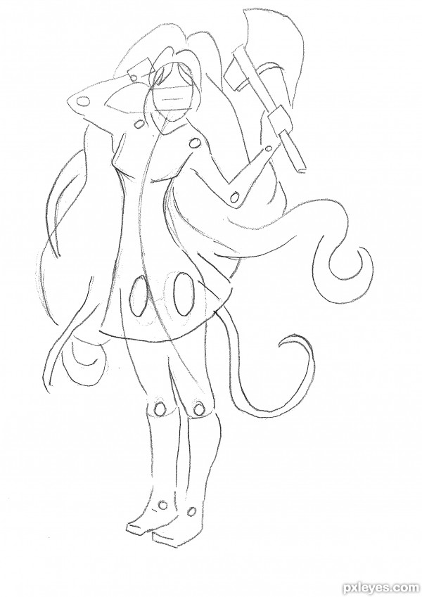 Creation of Axe Girl: Step 1