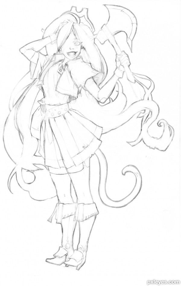Creation of Axe Girl: Step 2