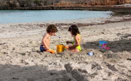 Playing at the beach